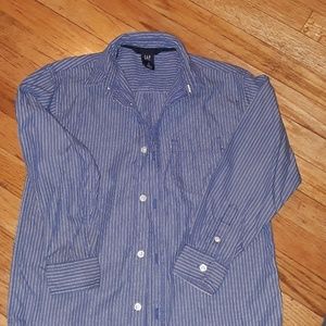 GAP Blue w/ white stripe medium weight long sleeve